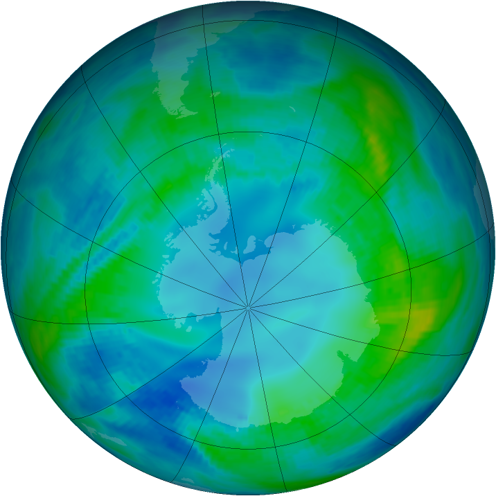 Antarctic ozone map for 01 May 1988